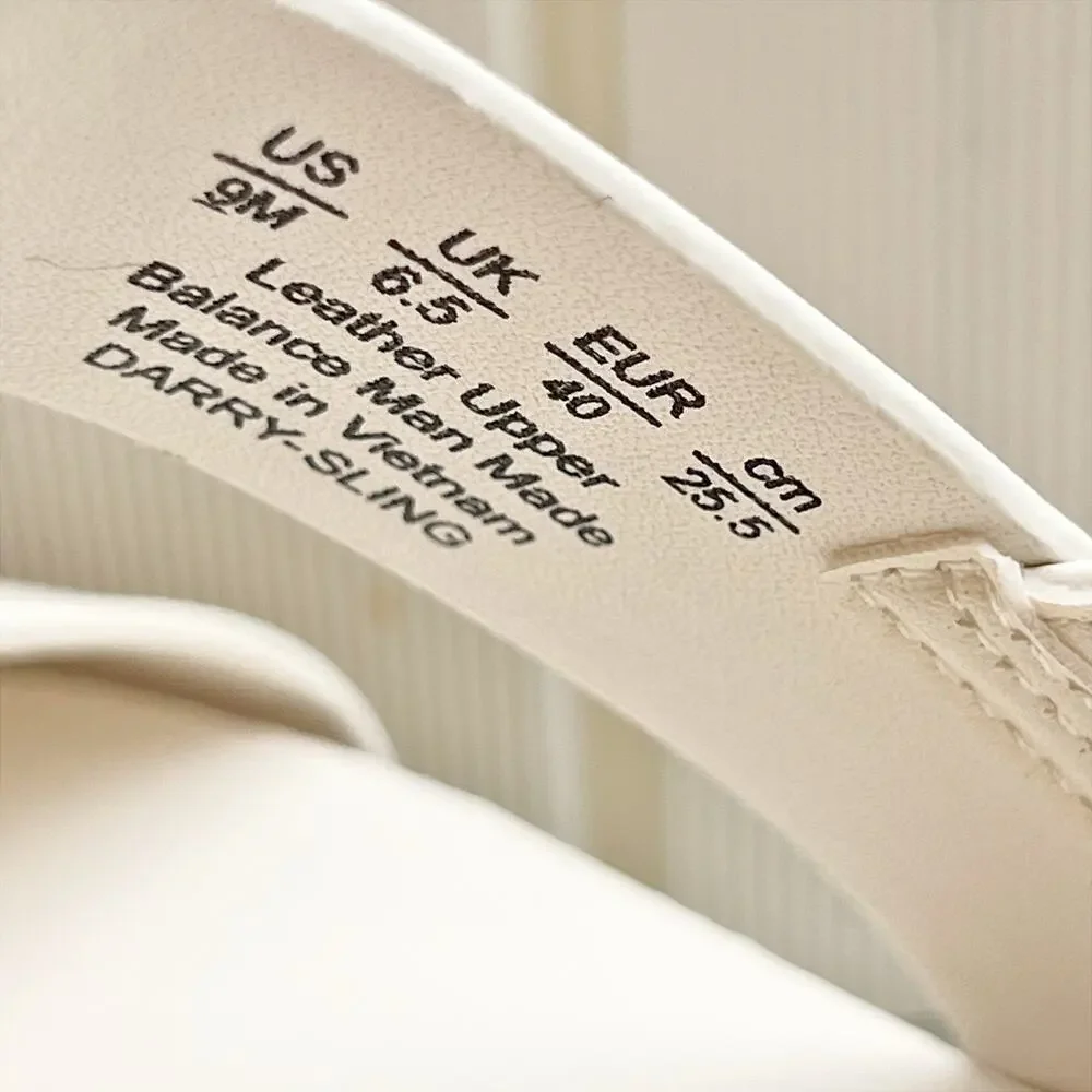 Naturalizer Womens Darry-Sling Sandals Size 9 White Leather Lug Sole NIB